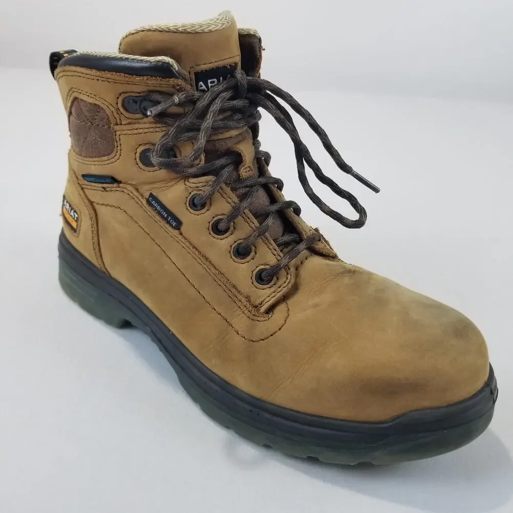 Ariat Turbo Boots Mens 8.5 EE Aged Bark Waterproof Carbon Toe Work Boots